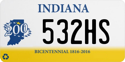 IN license plate 532HS