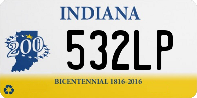 IN license plate 532LP