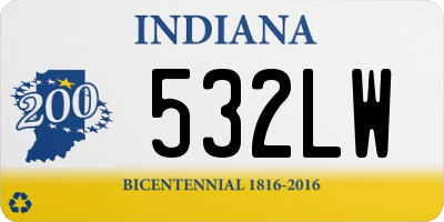 IN license plate 532LW