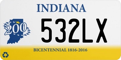 IN license plate 532LX