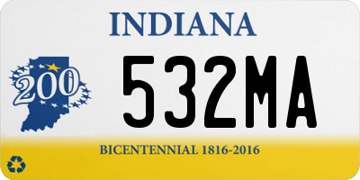 IN license plate 532MA