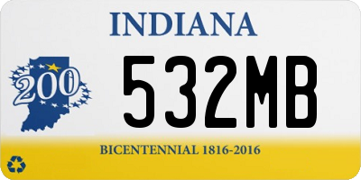 IN license plate 532MB