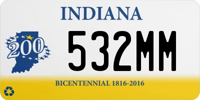 IN license plate 532MM