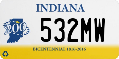 IN license plate 532MW