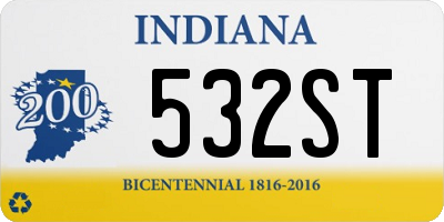 IN license plate 532ST