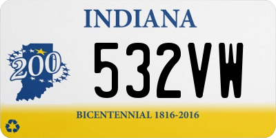 IN license plate 532VW