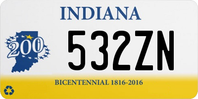 IN license plate 532ZN