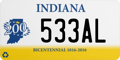 IN license plate 533AL