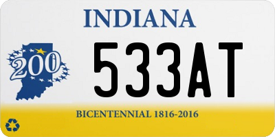 IN license plate 533AT