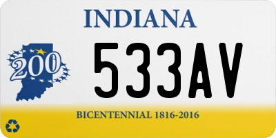 IN license plate 533AV