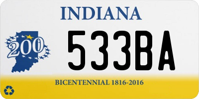 IN license plate 533BA