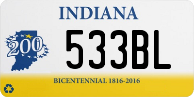 IN license plate 533BL