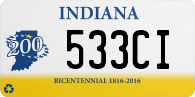 IN license plate 533CI