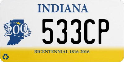 IN license plate 533CP