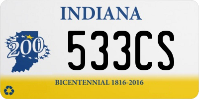 IN license plate 533CS