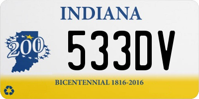 IN license plate 533DV