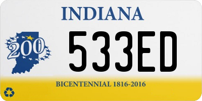 IN license plate 533ED