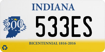 IN license plate 533ES