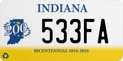 IN license plate 533FA