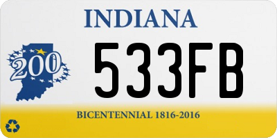 IN license plate 533FB