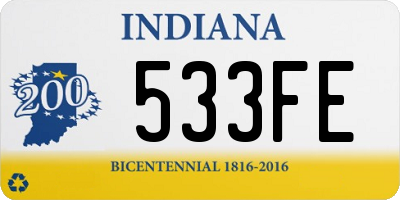 IN license plate 533FE