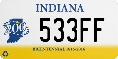 IN license plate 533FF