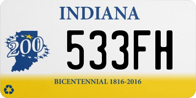 IN license plate 533FH