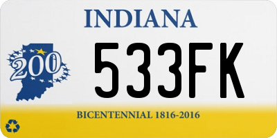 IN license plate 533FK