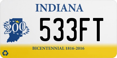 IN license plate 533FT