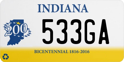 IN license plate 533GA