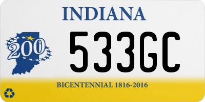 IN license plate 533GC