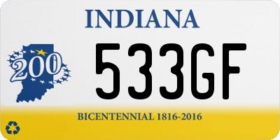 IN license plate 533GF