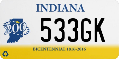 IN license plate 533GK