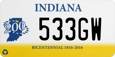 IN license plate 533GW