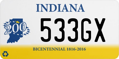 IN license plate 533GX