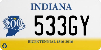 IN license plate 533GY