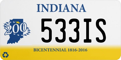 IN license plate 533IS