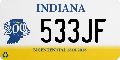 IN license plate 533JF