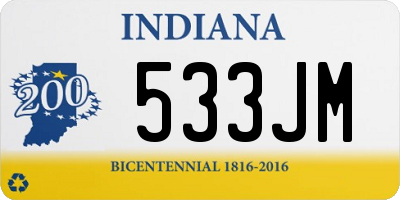 IN license plate 533JM