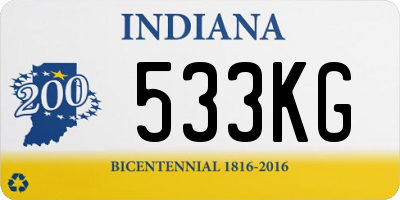 IN license plate 533KG