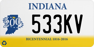 IN license plate 533KV
