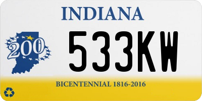 IN license plate 533KW