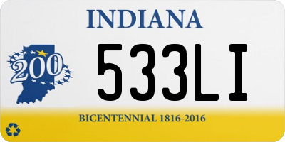 IN license plate 533LI