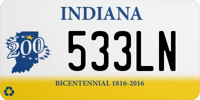 IN license plate 533LN