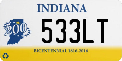 IN license plate 533LT