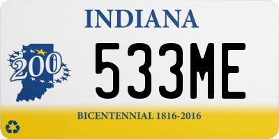 IN license plate 533ME