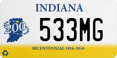 IN license plate 533MG