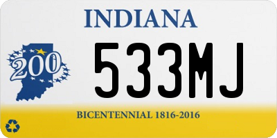 IN license plate 533MJ