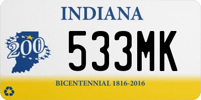 IN license plate 533MK