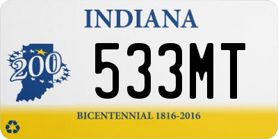 IN license plate 533MT